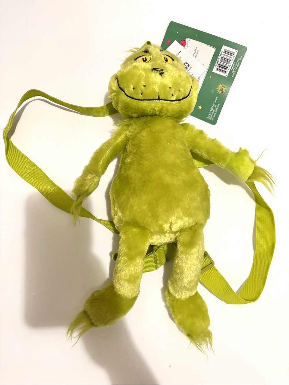 The Grinch Plush Backpack - Lime Green Character Bag